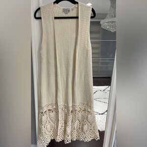 Indie Boho hand knit crochet sweater dress cover up